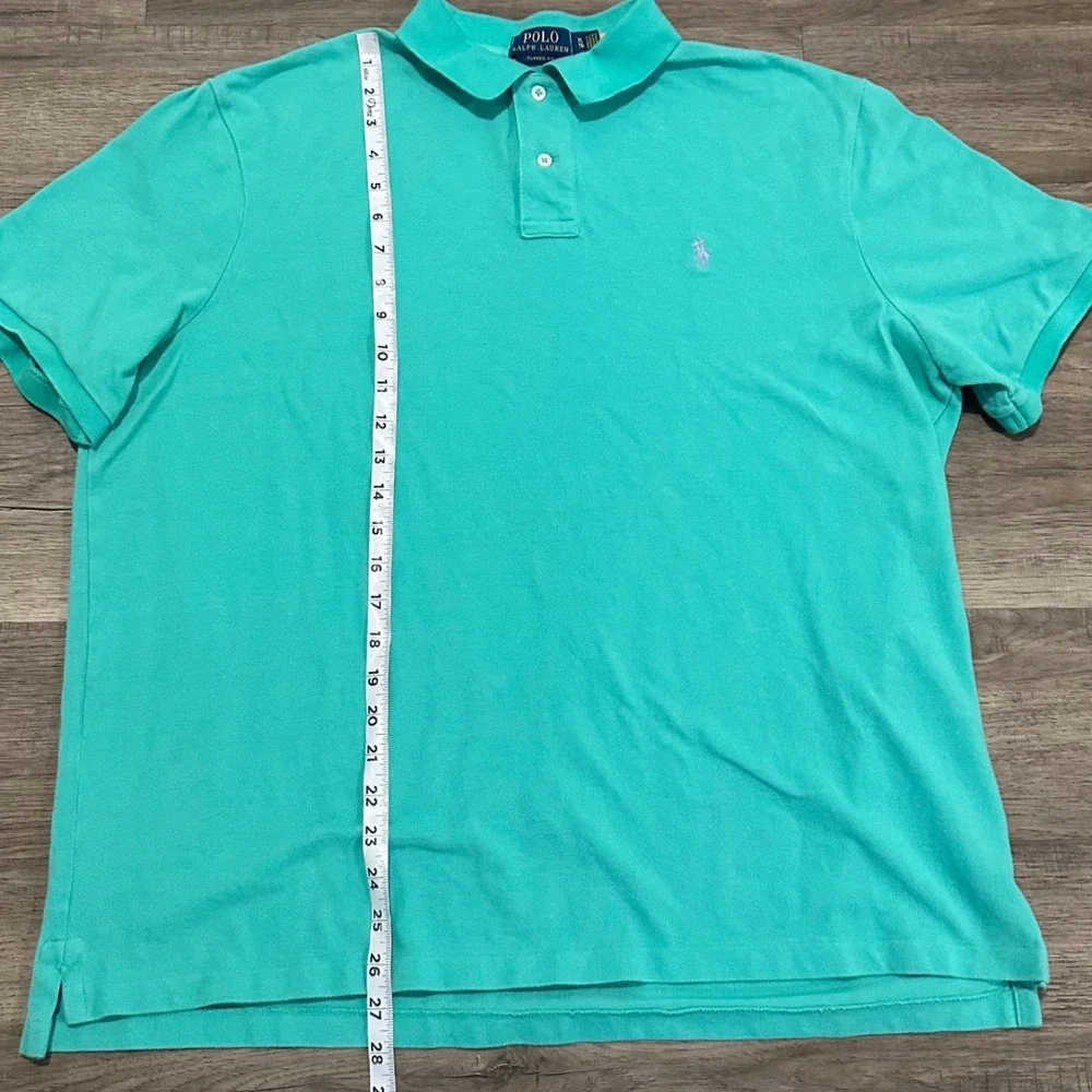Polo Ralph Lauren Mens Classic Fit Turquoise Mesh Polo Shirt XL Pony Logo